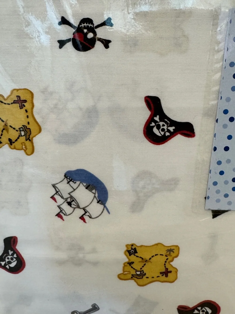 Bed Jammies Pirate Print Full Sheet Set - White with Red, Black, Yellow Accents