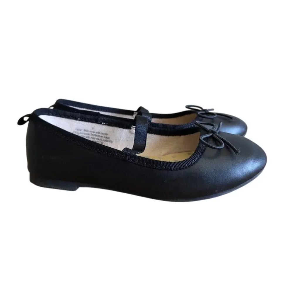 Cat & Jack Ballet Slip On Flats Dress Shoes in Black Toddler Girl's Size 11
