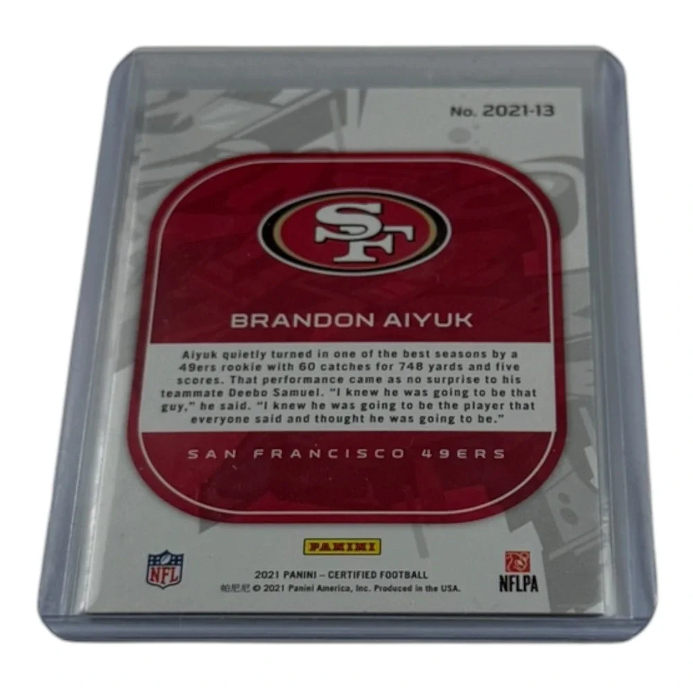 2021 Panini Certified Brandon Aiyuk San Francisco 49ers Card No 2021-13 Graffiti