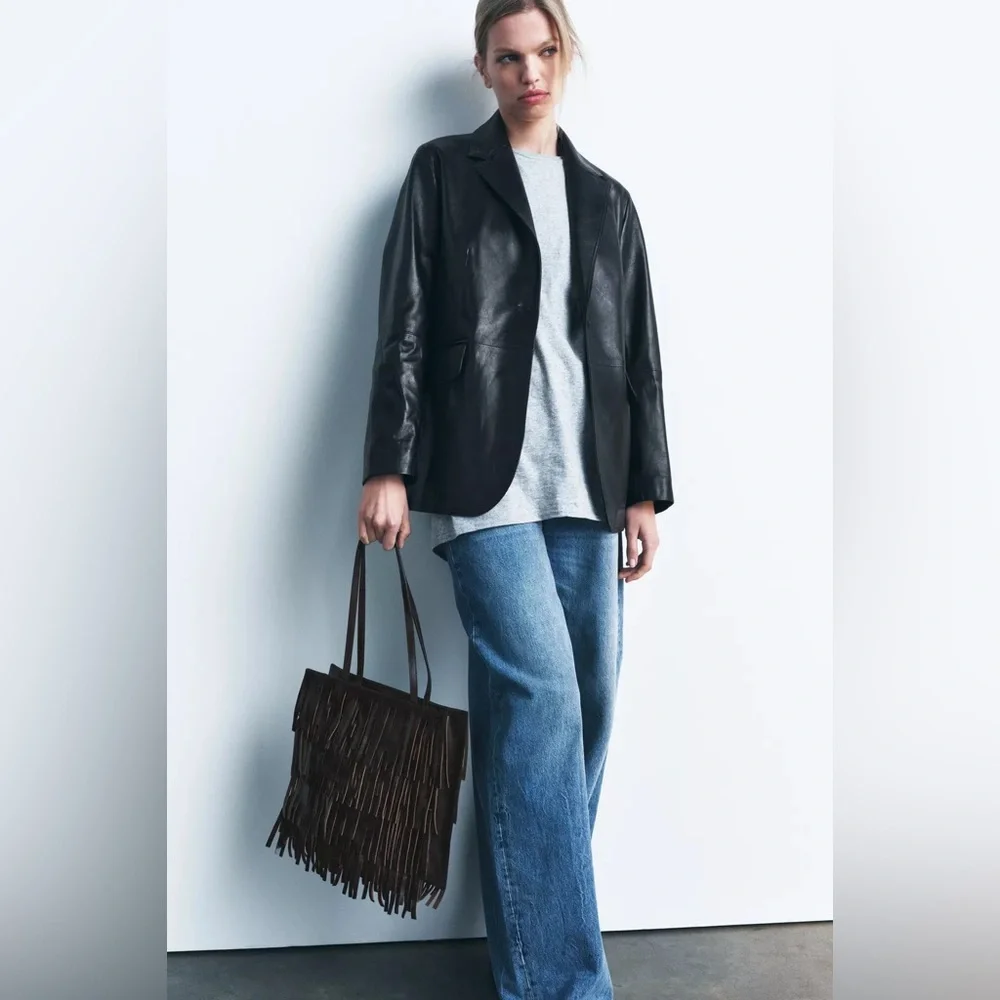 Zara fringed leather