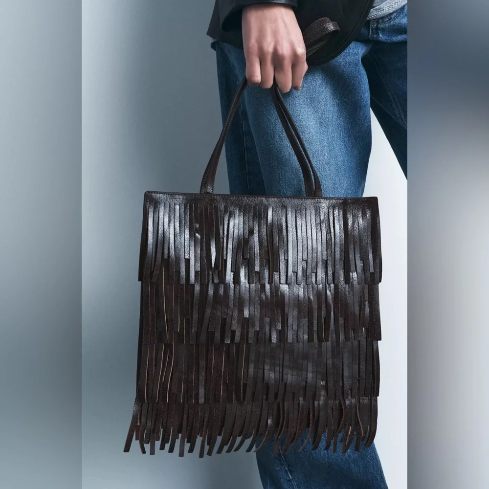 Zara fringed leather