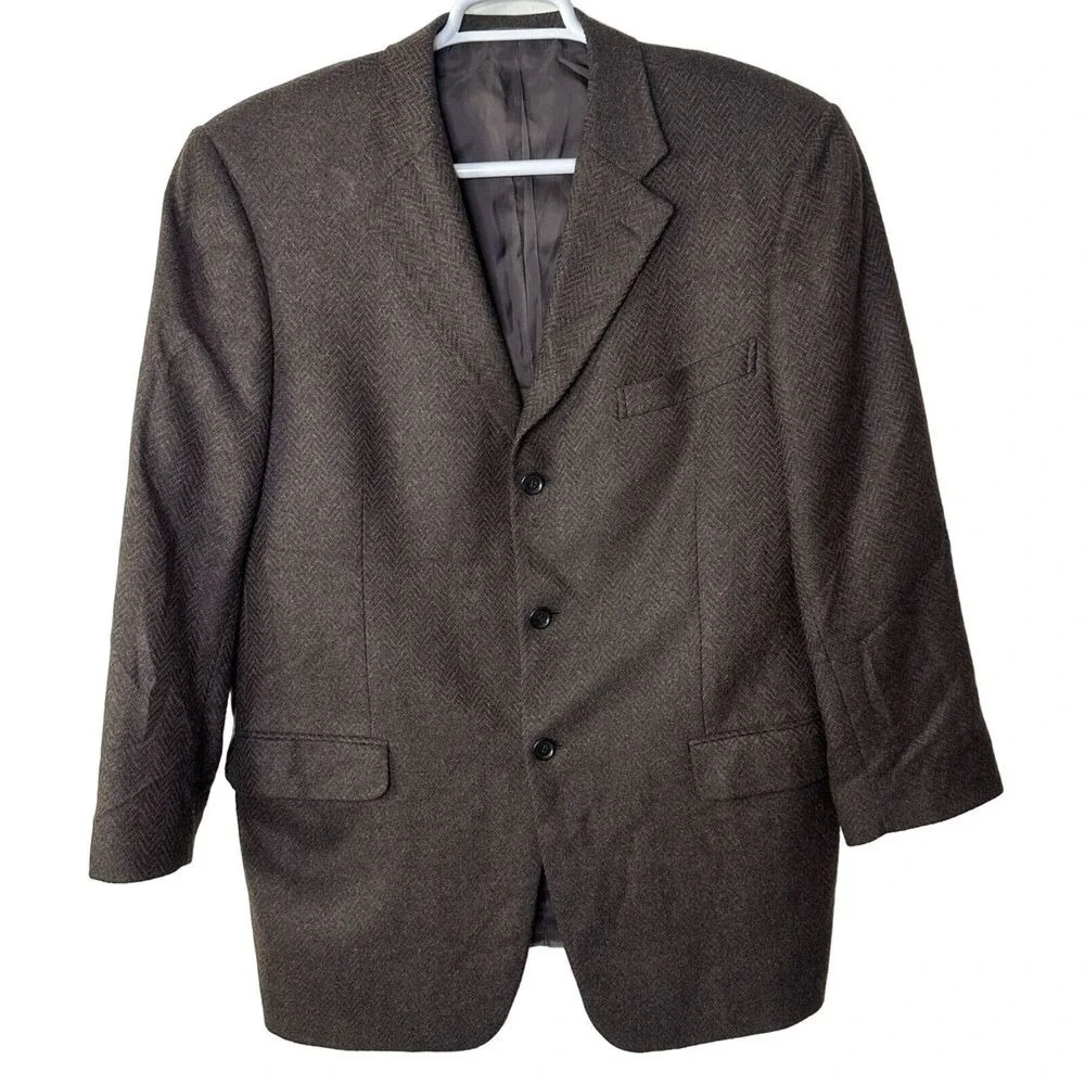 Ermenegildo Zegna Blazer Men's 44 US 54 EU Soft Brown Cashmere Blend 3 Button