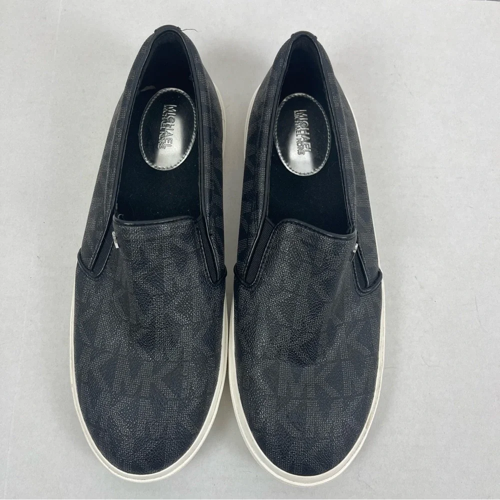 Michael Kors Women’s Black Slip On MK Logo  Sneakers Size 10‎