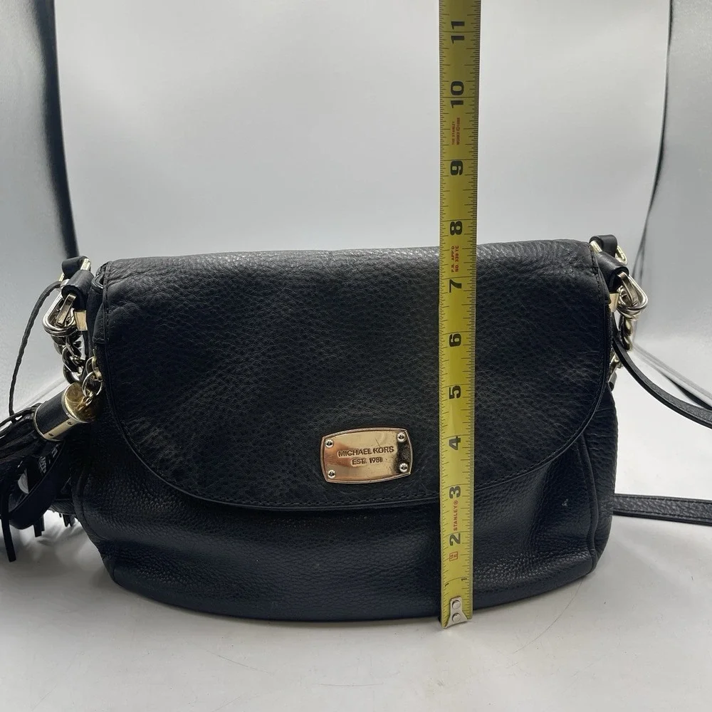 Michael Kors Bedford Leather Shoulder Crossbody Bag Black