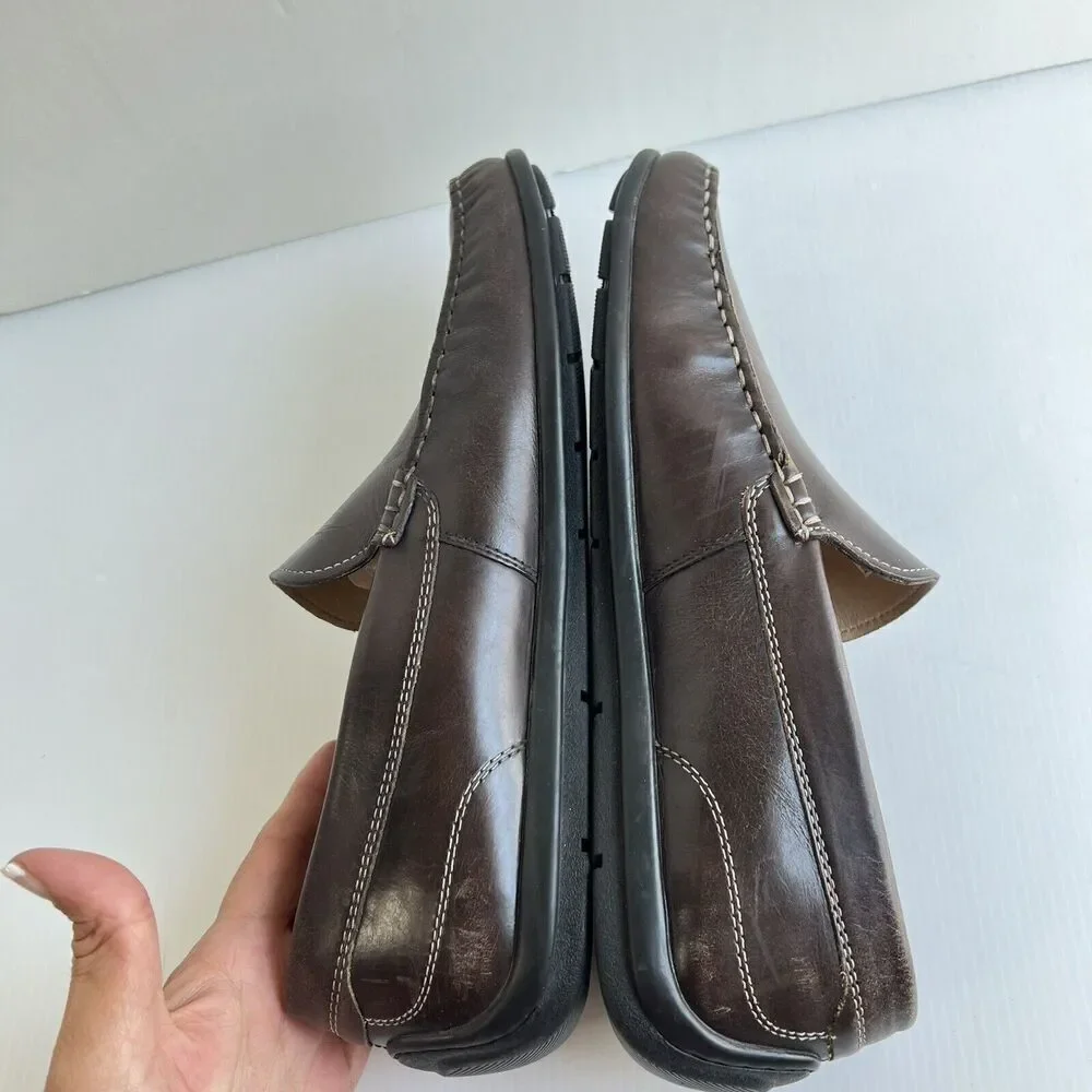 ECCO 570904 Classic Moc Brown Leather Loafer Driver Shoes Men’s 8 EUR 42