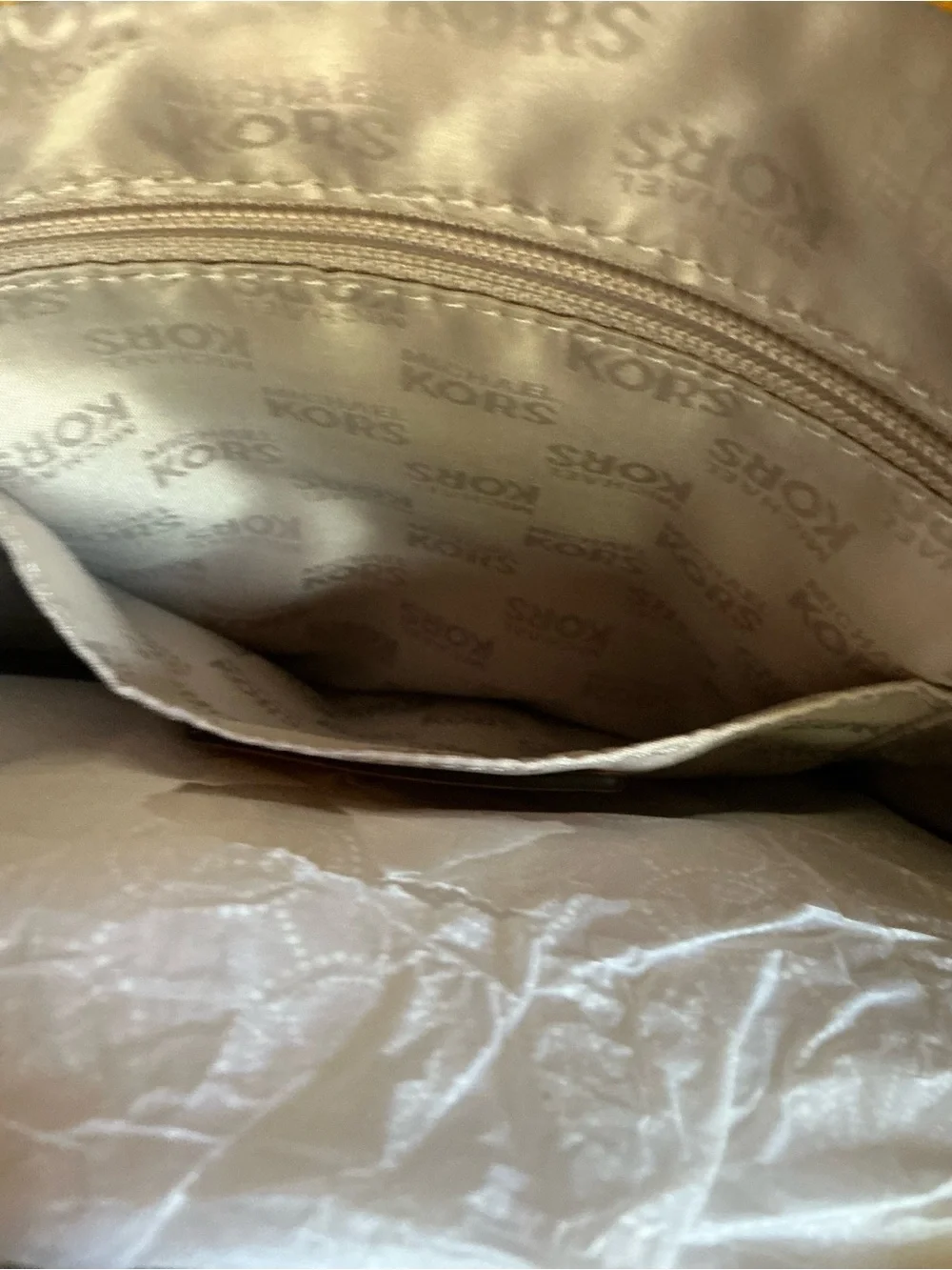 Michael Kors Brass Yellow Pebbled Leather Shoulder Bag