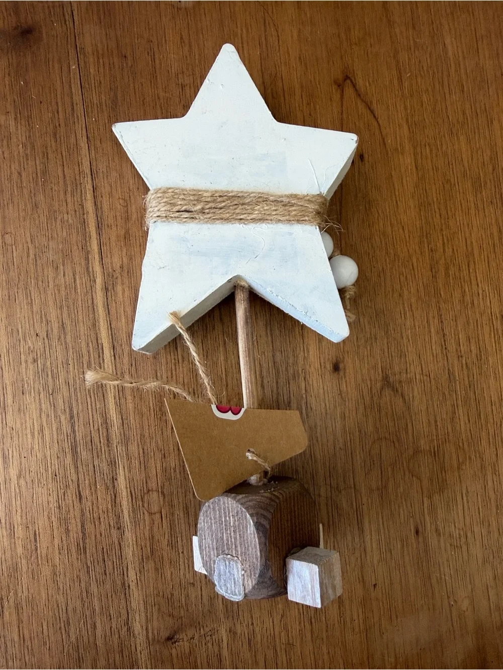 Rustic Burlap Star USA Holiday Table Decor - Set of 2