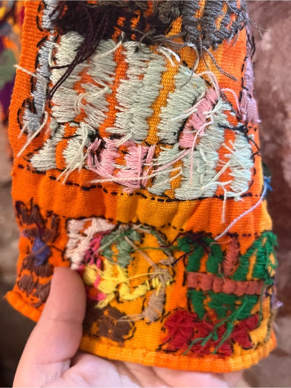 Mayan Embroidery Wall Hanging