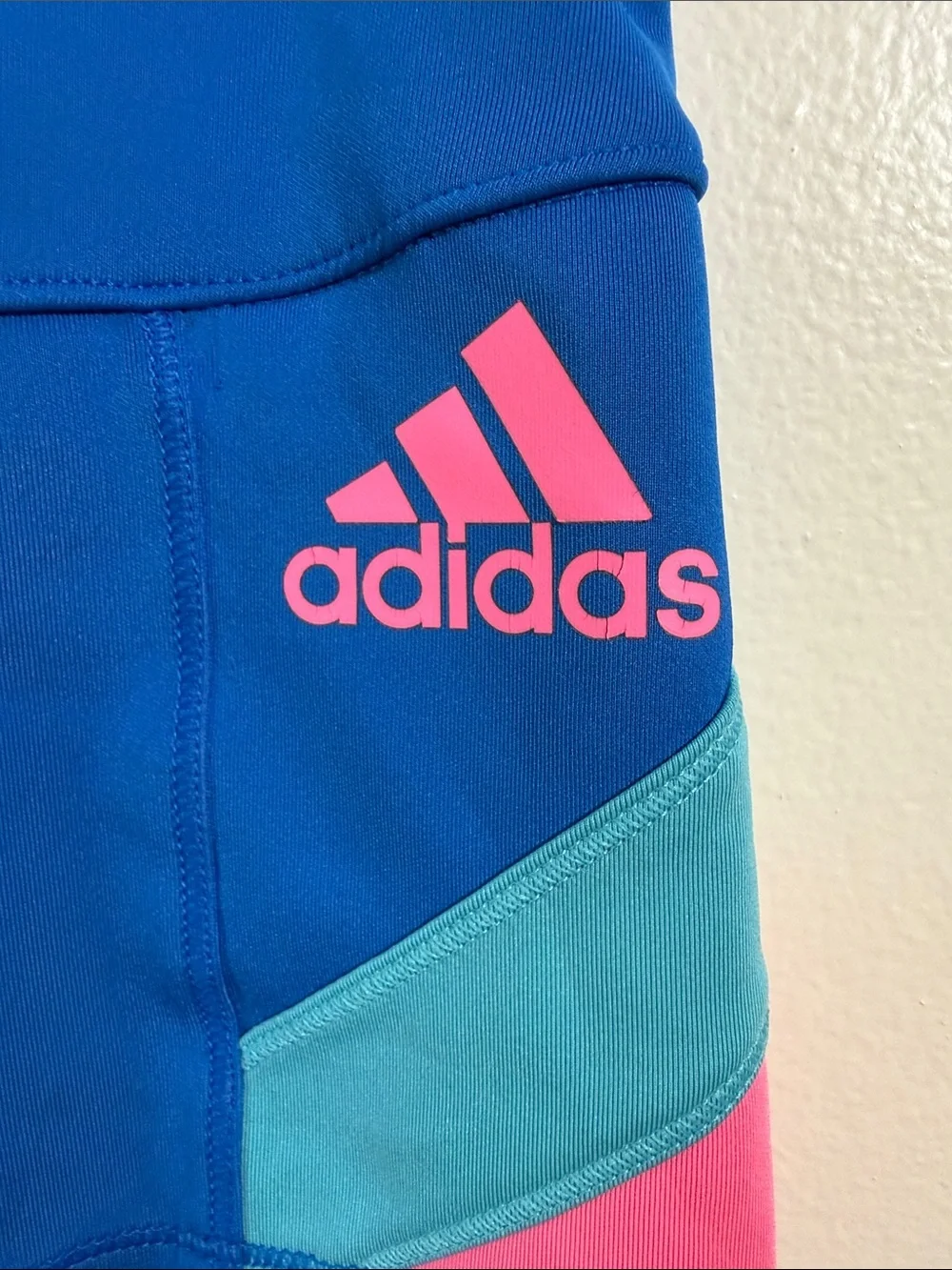 Adidas Climalite Blue Colorblock Compression Running Shorts Medium Athletic Yoga