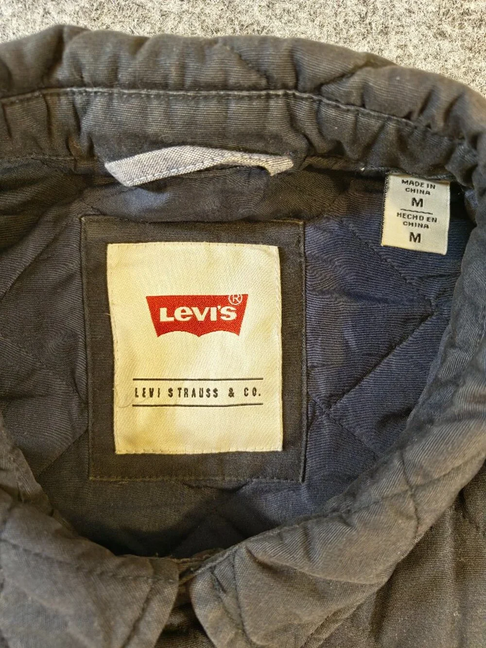 Levi’s Quilted Snap Jacket | Men’s Medium | Navy Cotton Shell
