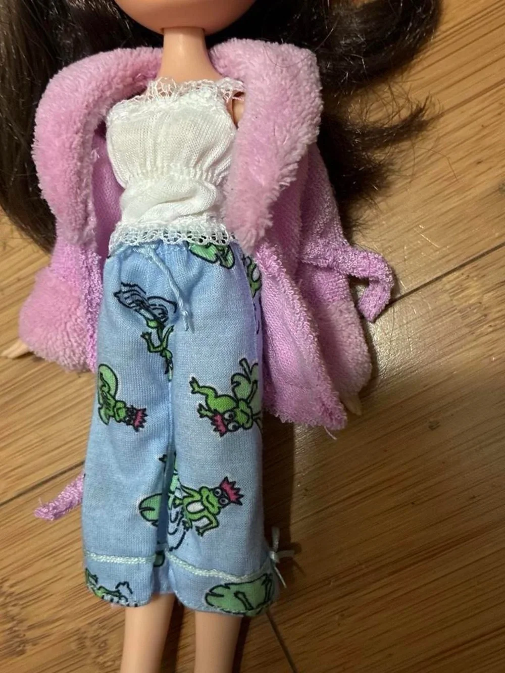 Kids Fashion Doll with Pink Robe and Blue Pajama Pants