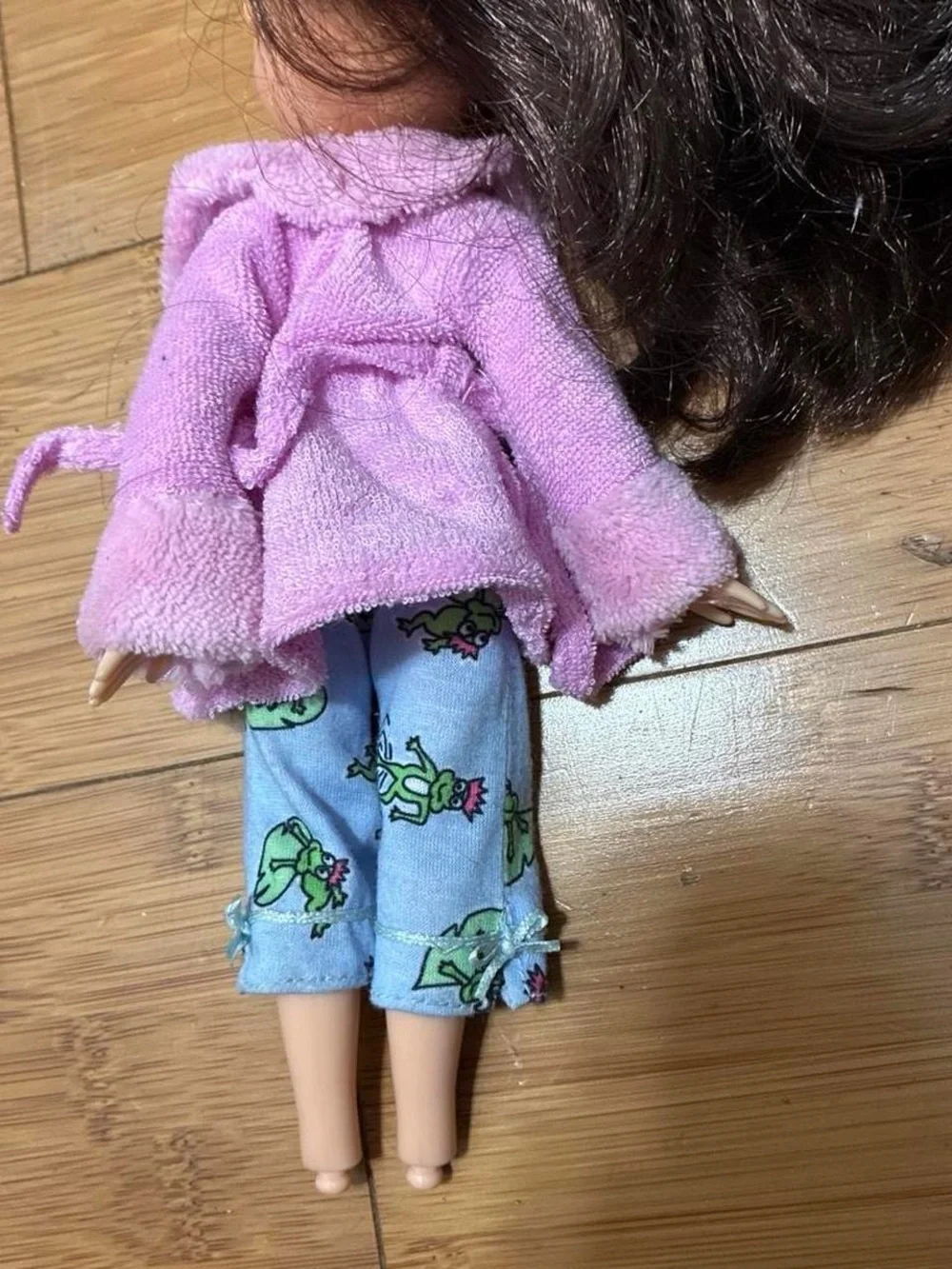 Kids Fashion Doll with Pink Robe and Blue Pajama Pants