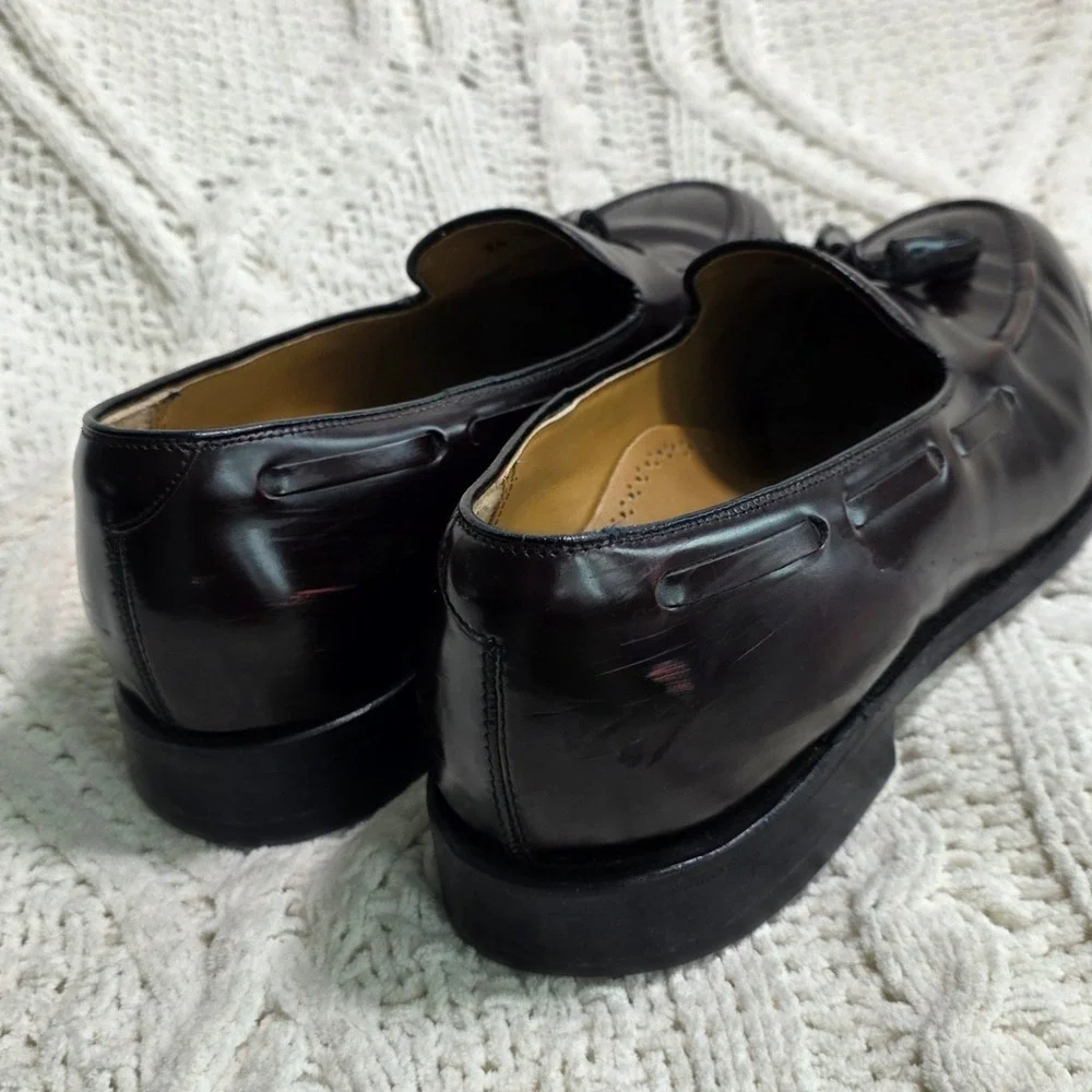 VTG‎ Johnston & Murphy Tassel Loafers Oxblood Leather Mens 10.5 D