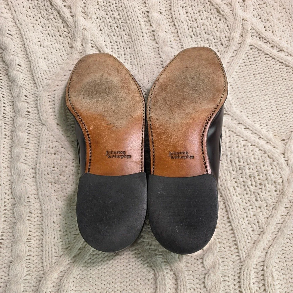 VTG‎ Johnston & Murphy Tassel Loafers Oxblood Leather Mens 10.5 D