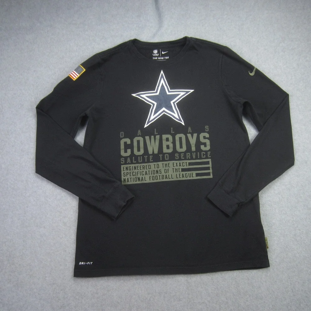 Dallas Cowboys Shirt Youth XL Black Salute to‎ Service Nike On Field Dri-Fit NFL