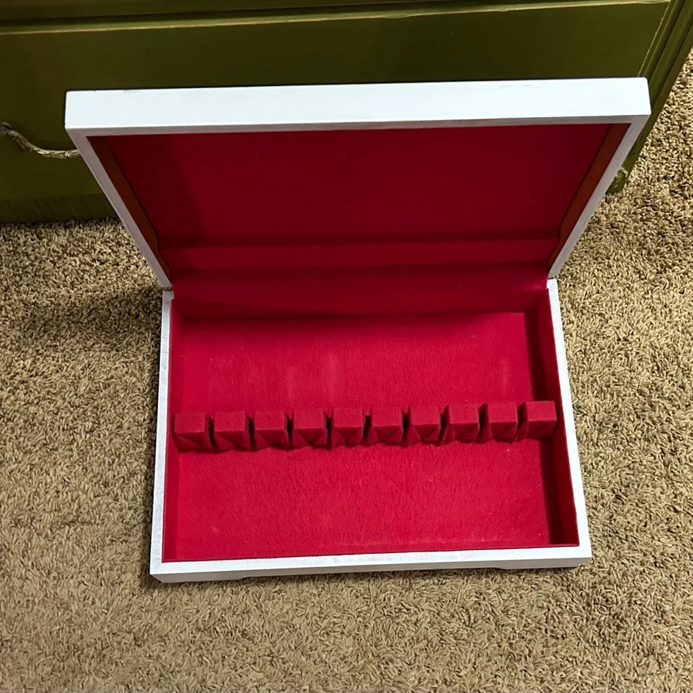 Gorgeous old silverware box chalk painted and waxed Fleur-de-lis