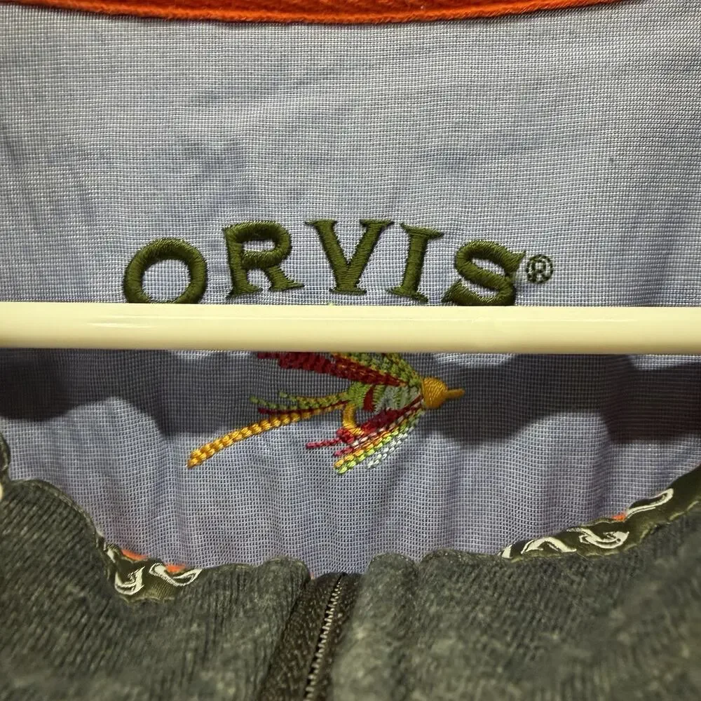 Orvis 1/4 Quarter Zip Sweater Mens XXL Fleece Lined Pullover 2XL  Classic
