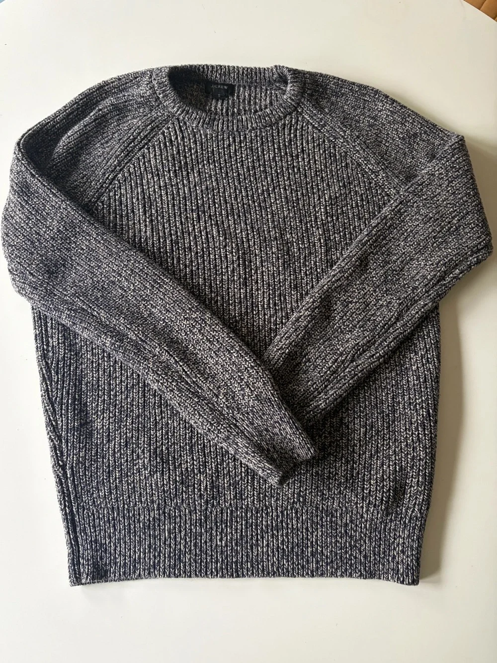 J. Crew Men's Marled Charcoal Crewneck Sweater