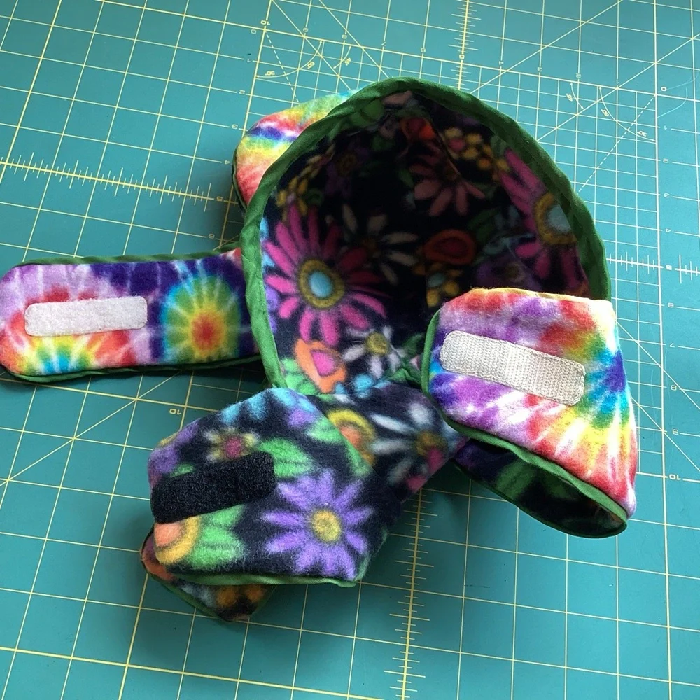 New Handcrafted Reversible Small Dog Fleece Hoodie Tie Dye Hippie Boho Gifts