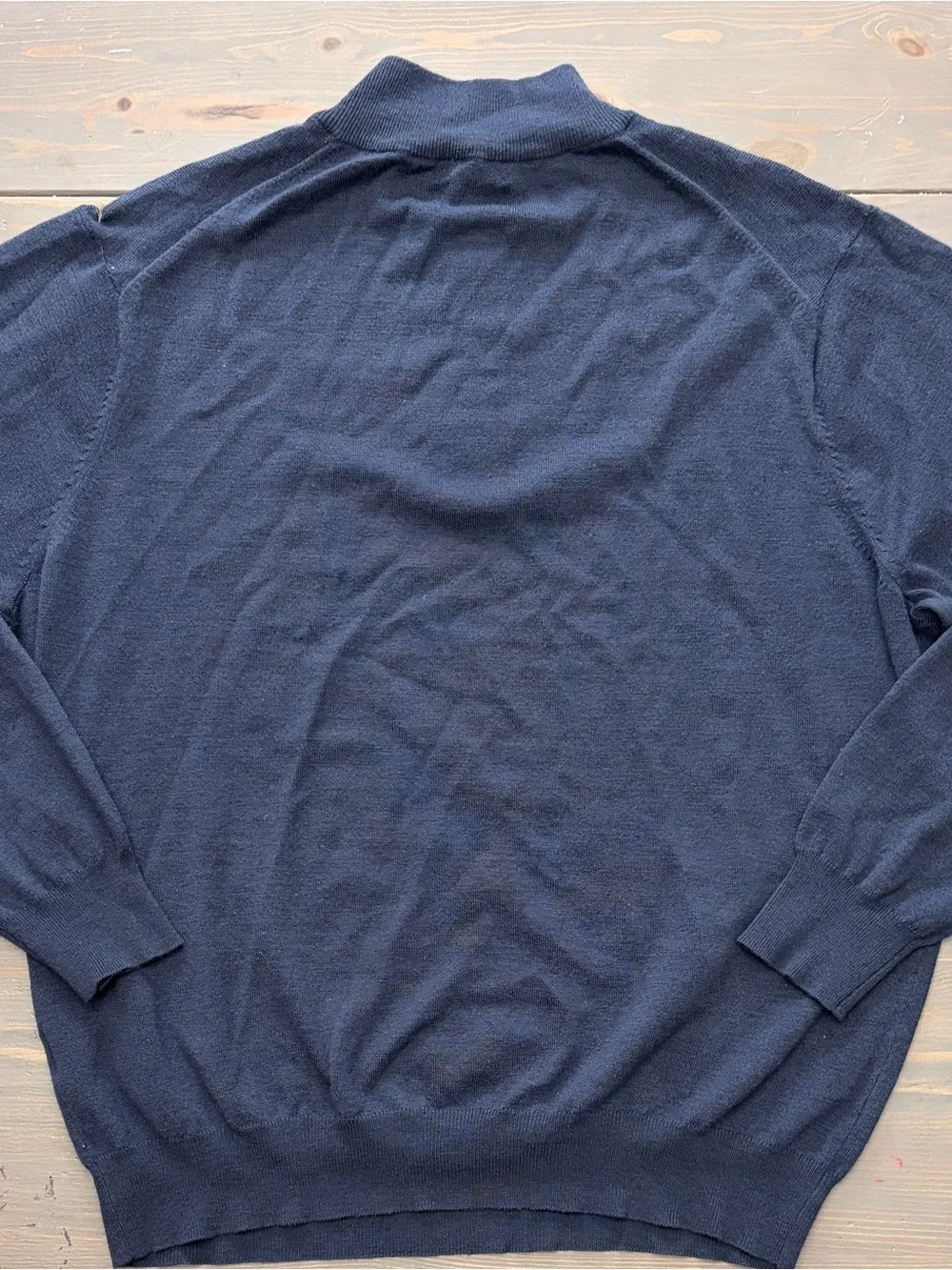 Peter Millard Navy Quarter-Zip Sweater with Contrast Trim - 1895 Logo XL