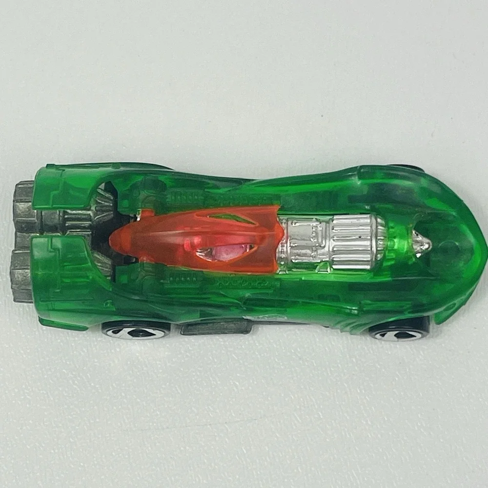 Hot  Wheels 1995 Power Rocket Transparent Green 1/64 Scale Die Cast