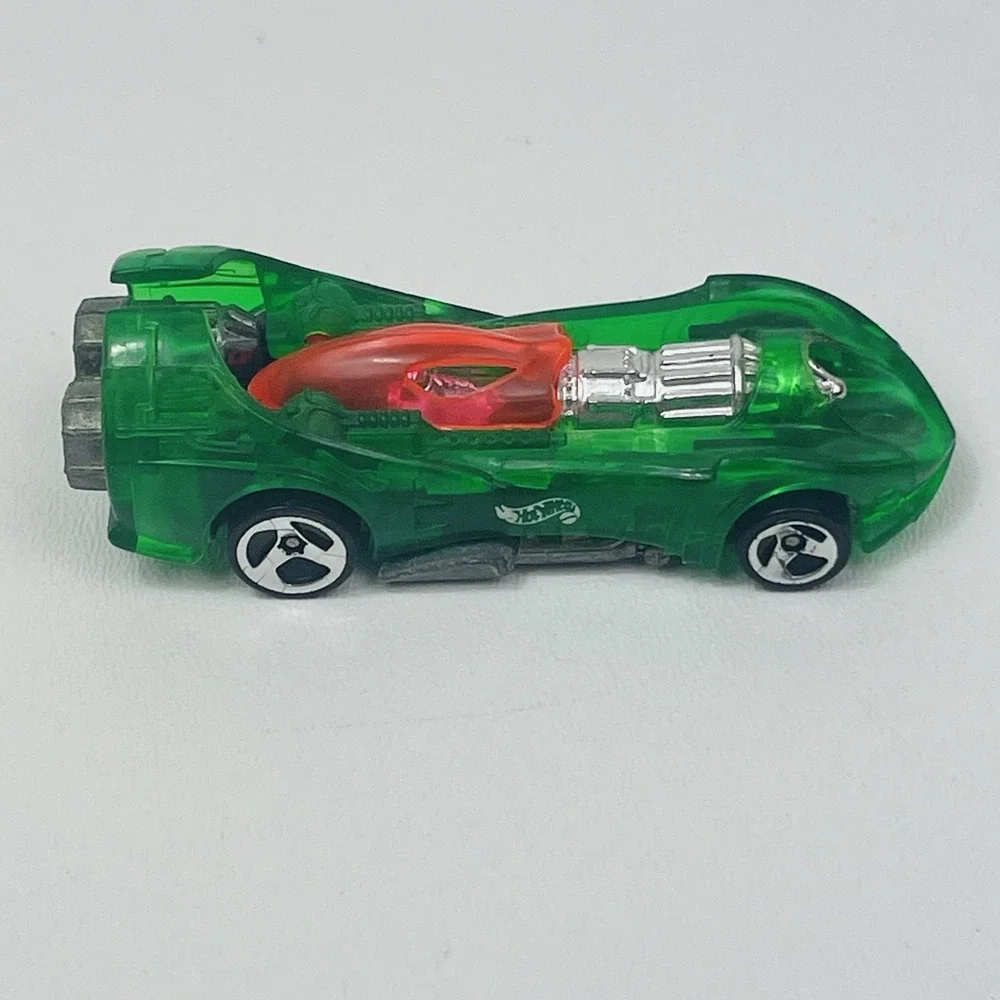 Hot  Wheels 1995 Power Rocket Transparent Green 1/64 Scale Die Cast