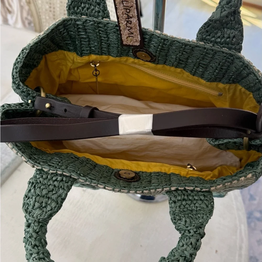 Maliparmi Green and Teal Woven Tote
