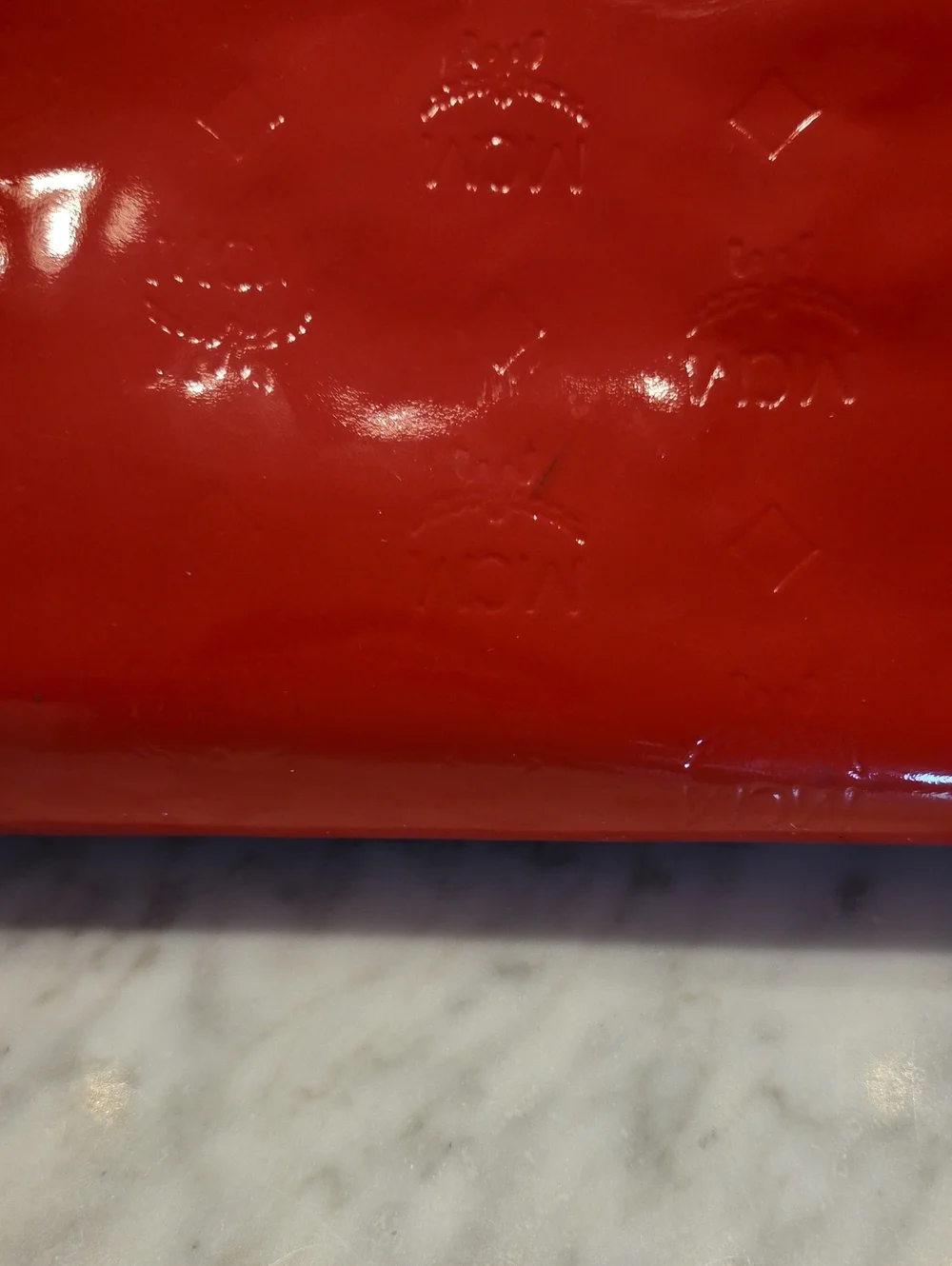 EUC MCM Limited Edition Red Patent Embossed Leather Tote With COA ❤️