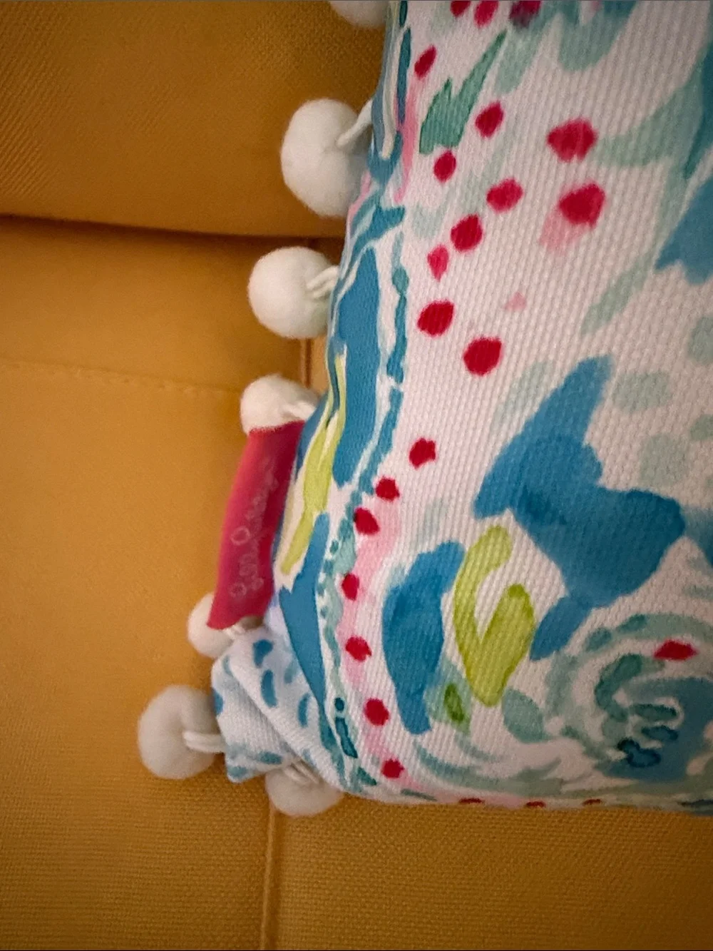 Lilly Pulitzer Seaside Seahorse Pillow with Pom Trim - Blue, Pink, Green NWOT