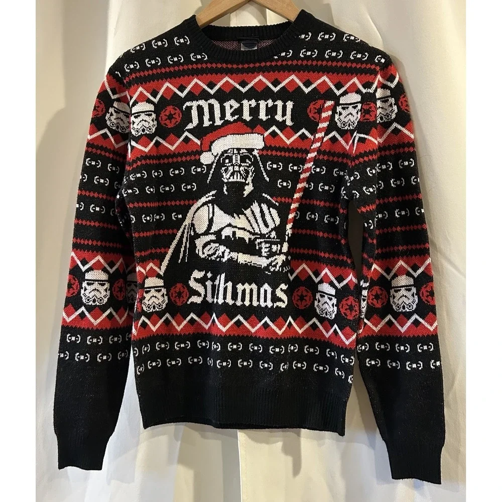 Star Wars‎ Ugly Christmas Sweater Mens Small Merry Sithmus Darth Vader Holiday