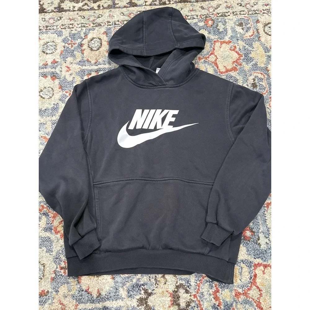 Nike‎ Hoodie Boys Youth Large Black Futura Logo Fleece Pullover