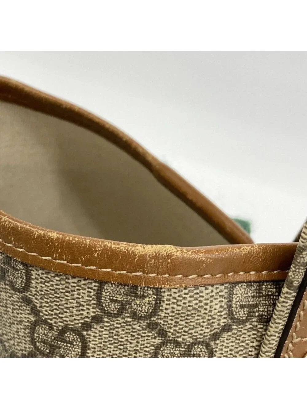 Gucci Tote GG Supreme Beige Brown Champagne Gold