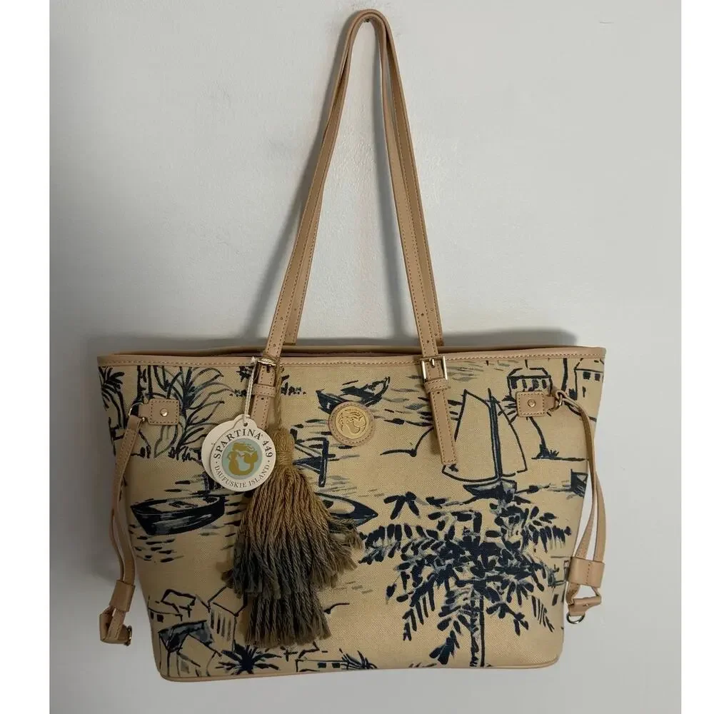 Spartina 449 Daise Seascape Jet Setter tote NWT