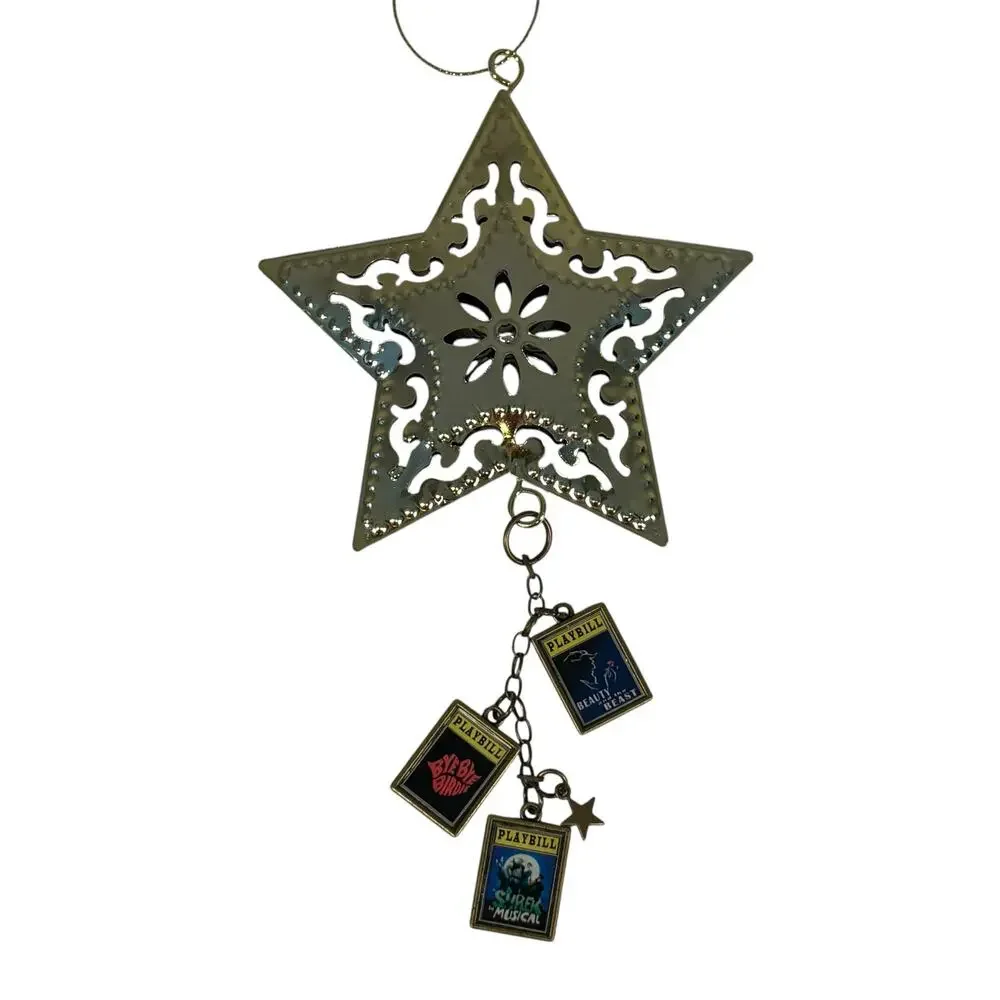 Broadway Playbill Beauty Beast Bye Bye Birdie Shrek Gold Star Christmas Ornament