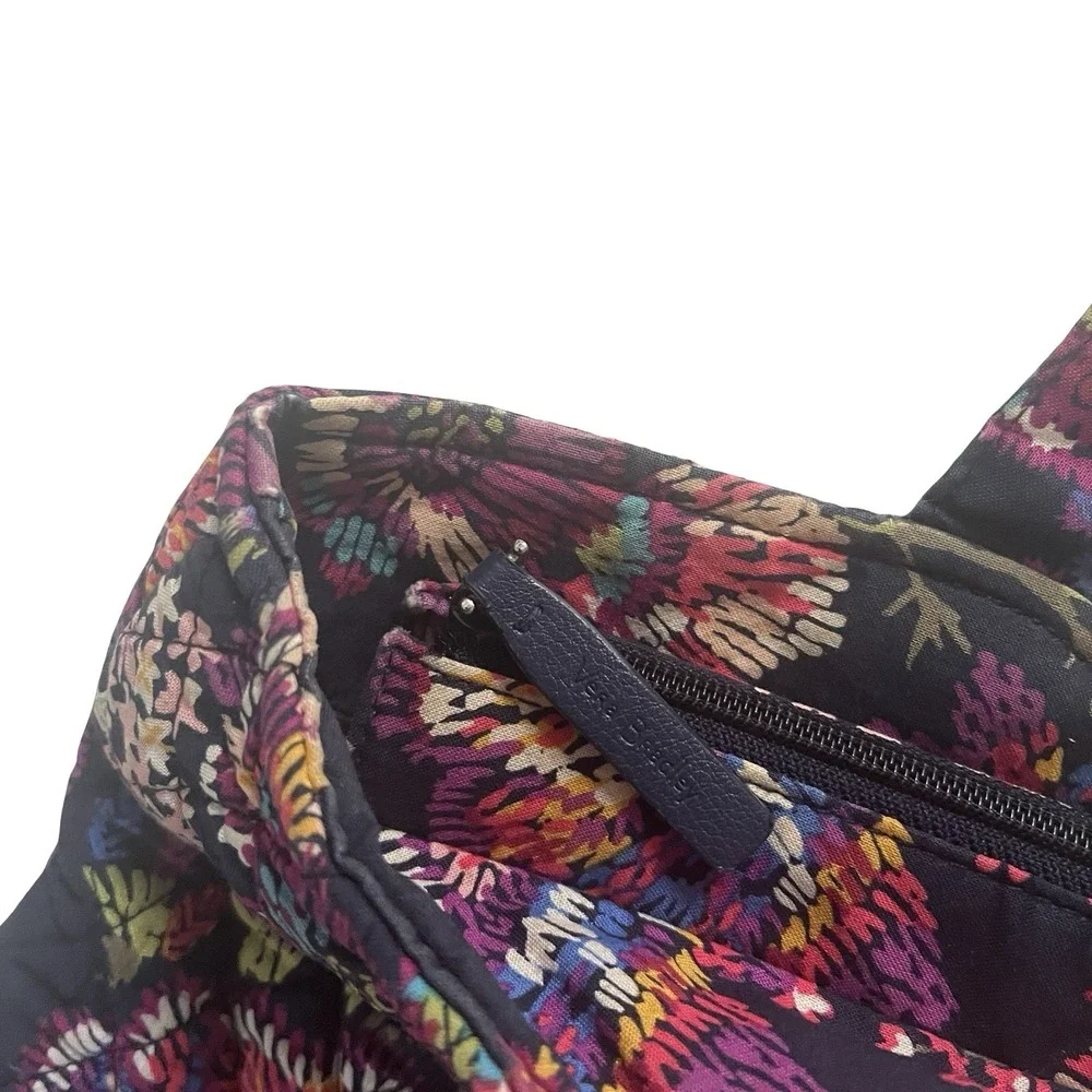 Vera Bradley Purse Large Laptop Bag Floral Navy Blue Wildflower Prairie