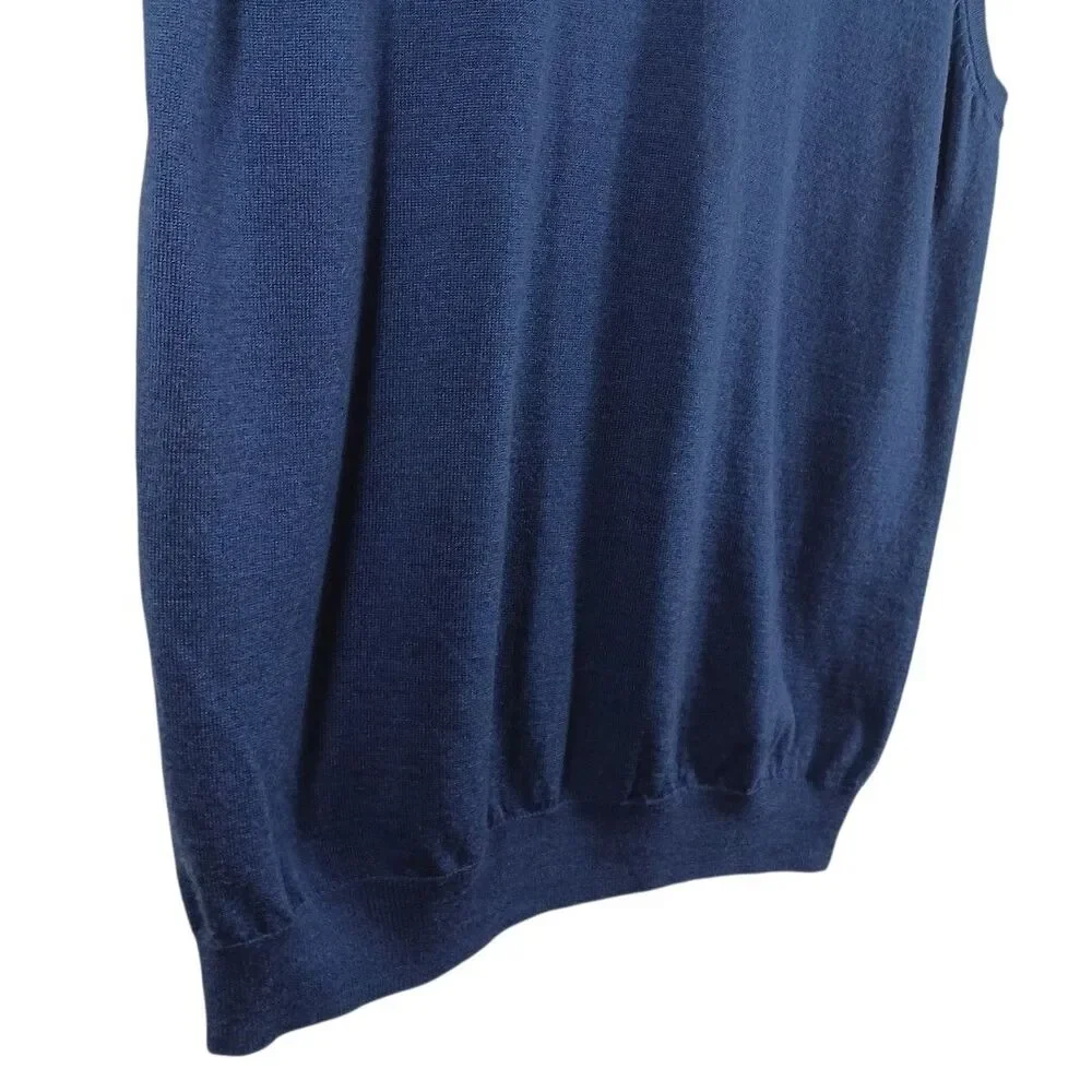 Jos A Bank 2XLT Traveler Merino Wool Preppy Sweater Vest Mens Navy V Neck Tall