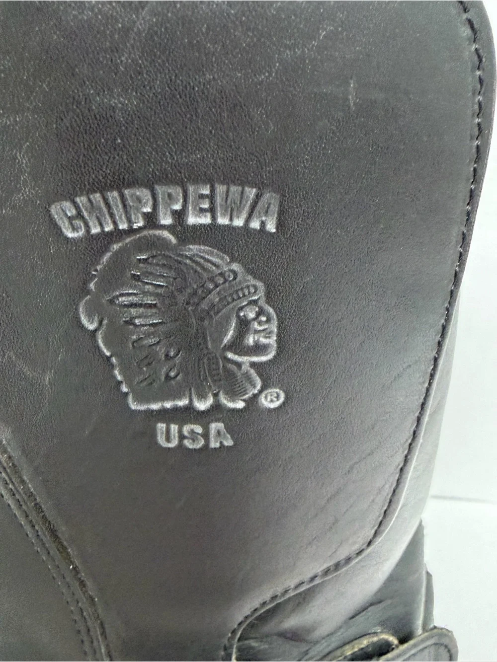 Chippewa 27862 Black Leather Odessa Rally Motorcycle Biker Boots Mens 10 1/2 D