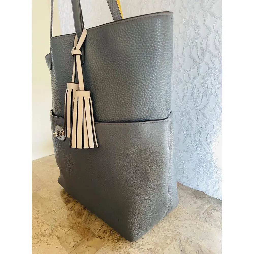 Coach large Legacy Dark gray pebble leather tote Shoulder bag 26477