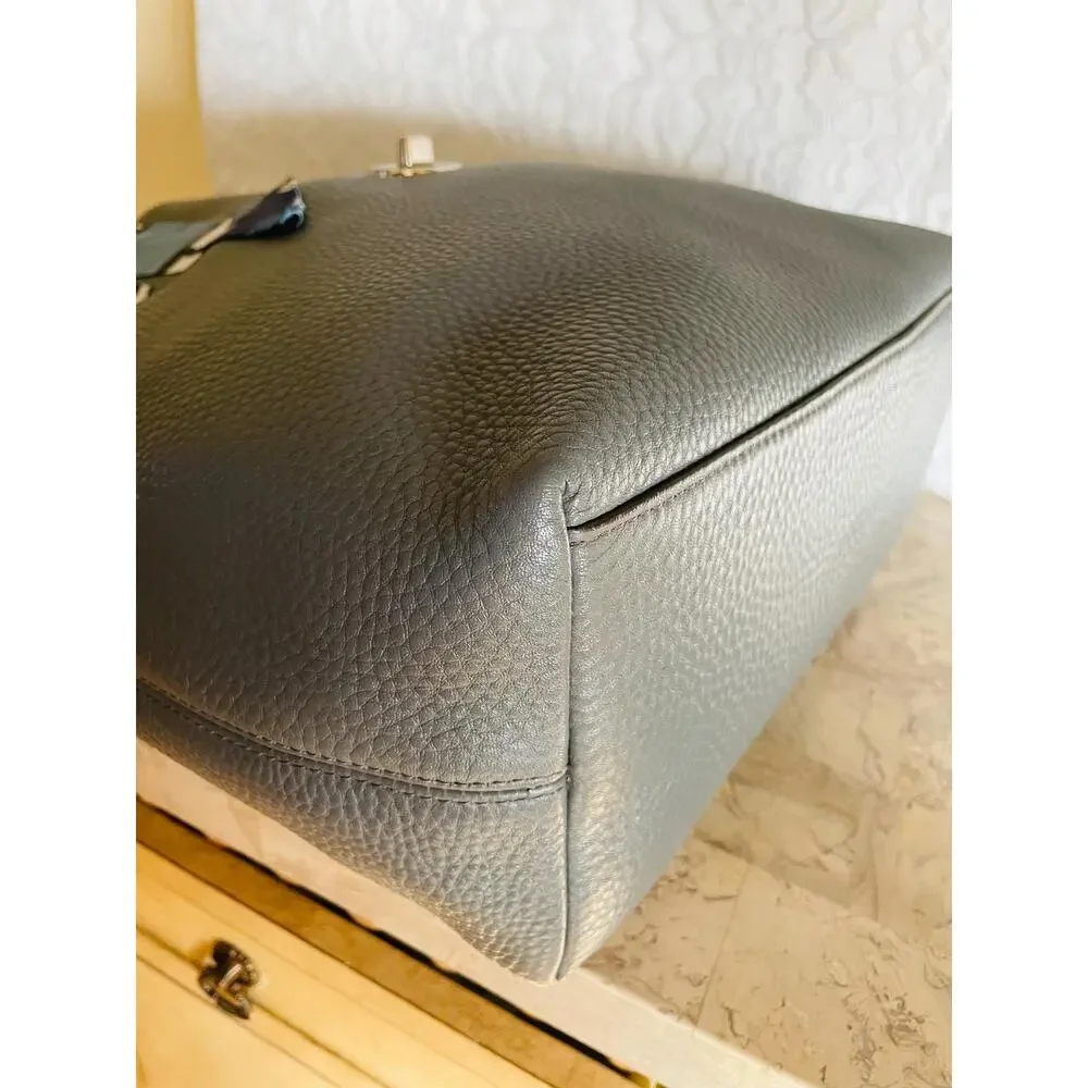 Coach large Legacy Dark gray pebble leather tote Shoulder bag 26477