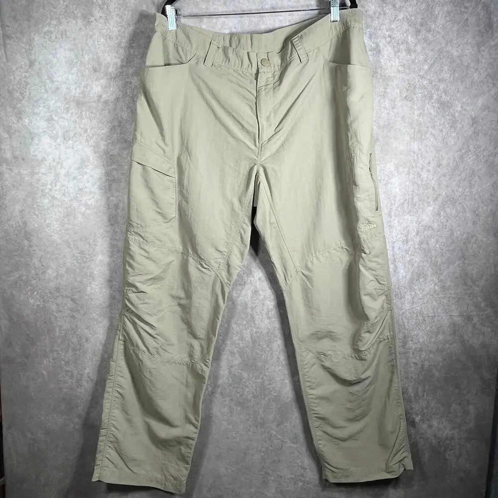 The North Face Pants Mens Size 40 Beige Khaki Nylon Outdoor‎ Hiking Pockets