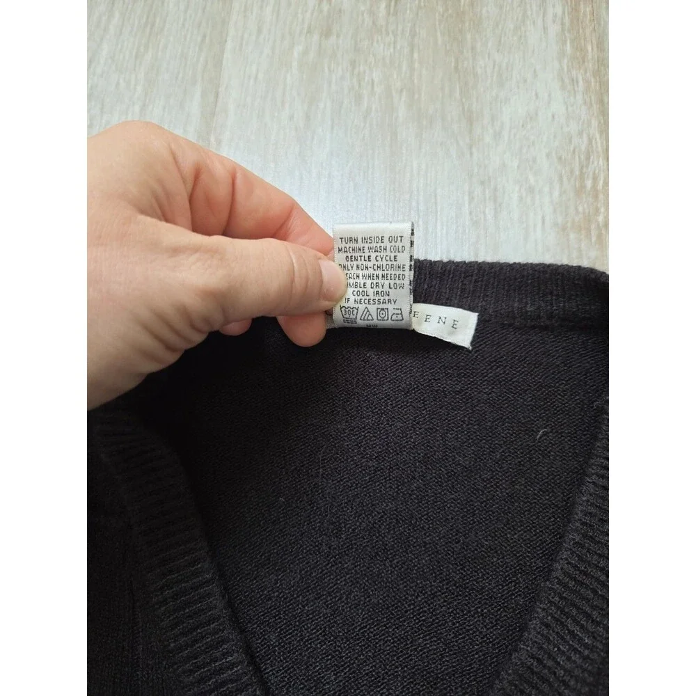 NWT Geoffrey Beene Mens Black V Neck Windowpane Textured Knit Sweater Size M