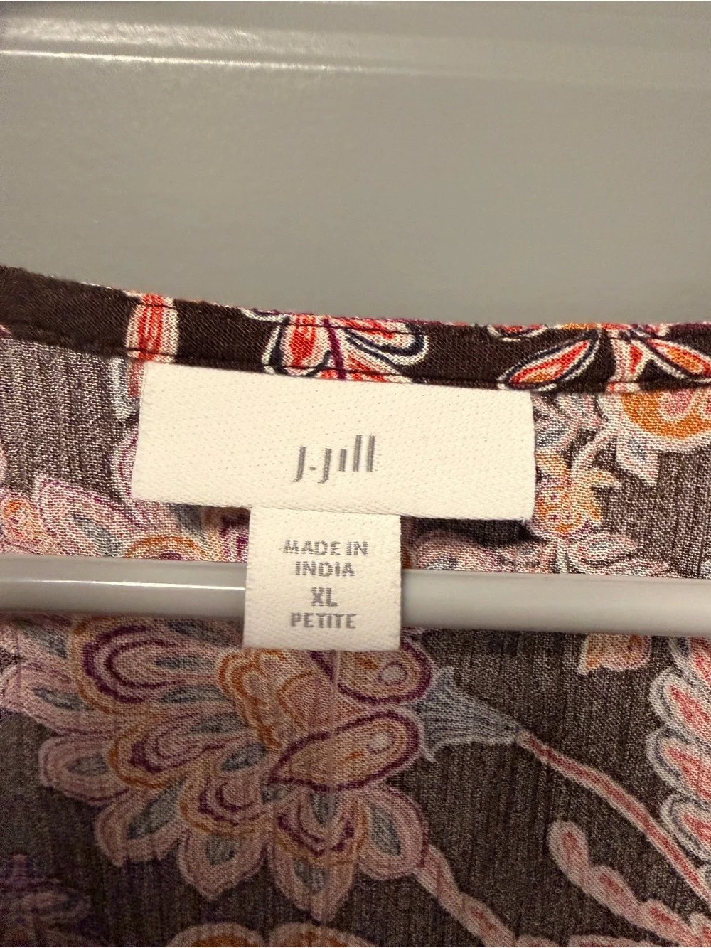 J. Jill Printed Crinkle-Textured Top XL Petite NWT
