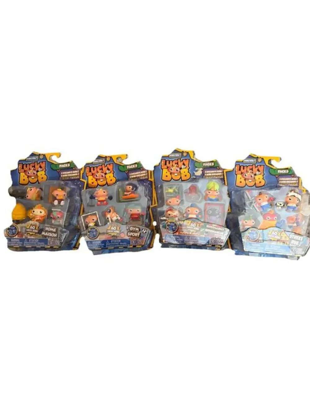 Lucky Bob 5 Figures Assortment Series 1 / Lot Of 4 - Gym Street Home Supermarket