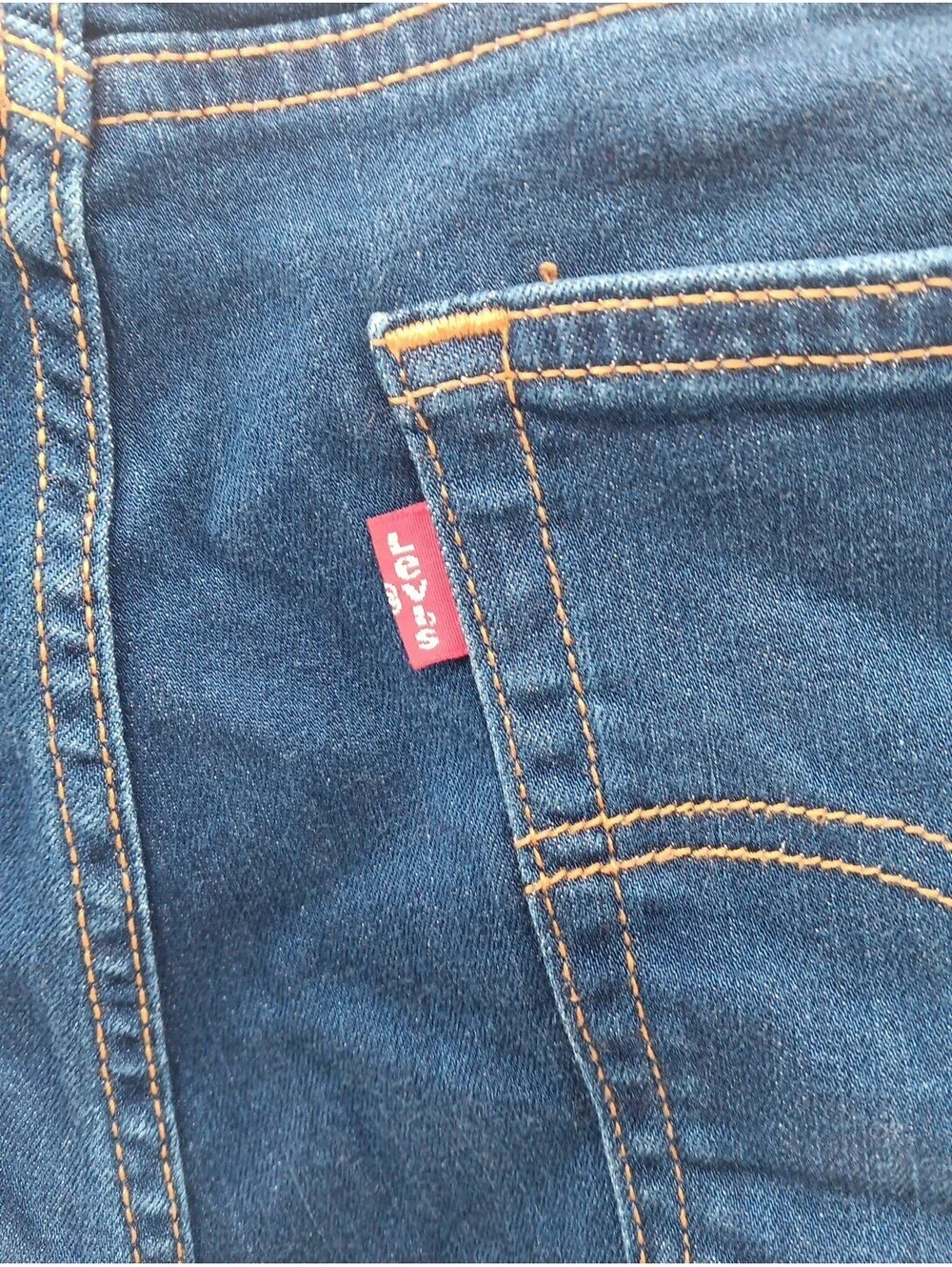 Levis Jeans Mens 32x20 Blue Denim Skinny Stretch Outdoor Work Casual Pants