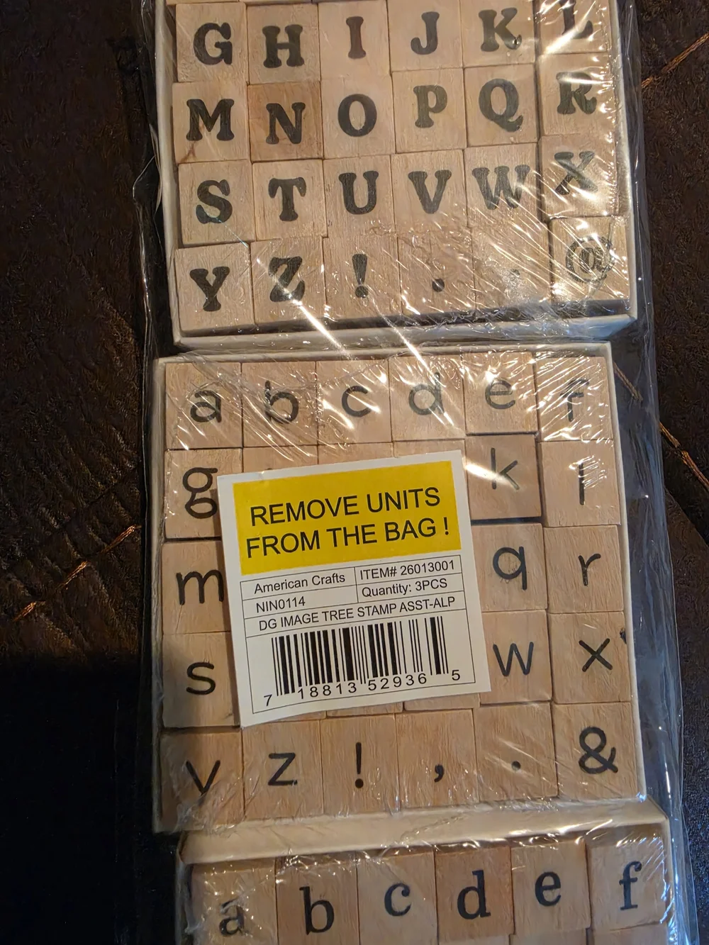 💖 Wooden Alphabet Stamp Set - Upper & Lowercase Letters Craft Hobby Lettering