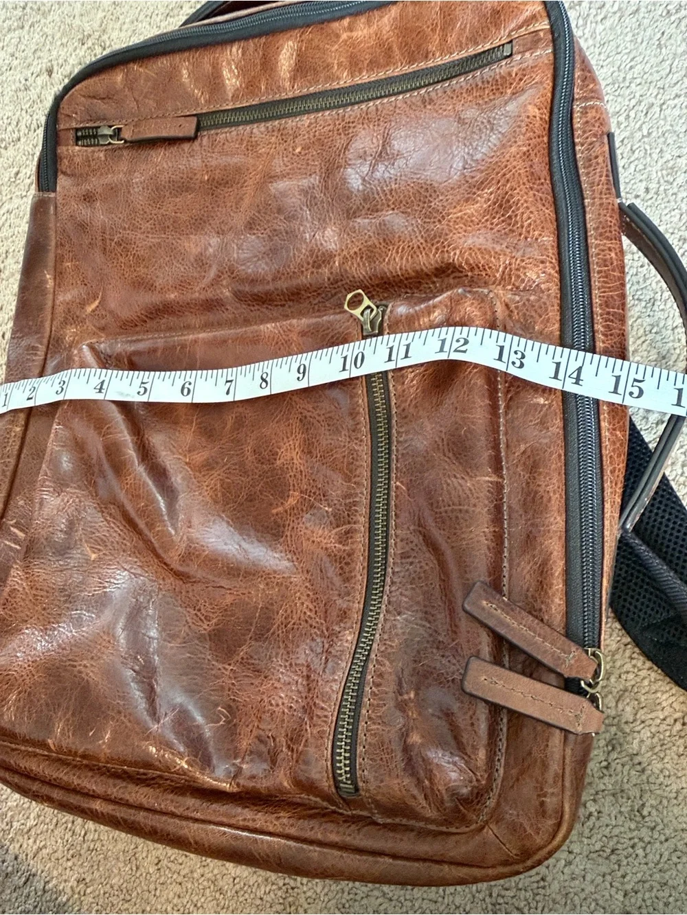 Fossil Buckner Convertible Backpack- Brown Leather Laptop Pocket Strap Included