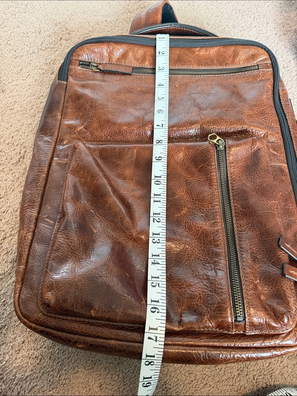 Fossil Buckner Convertible Backpack- Brown Leather Laptop Pocket Strap Included