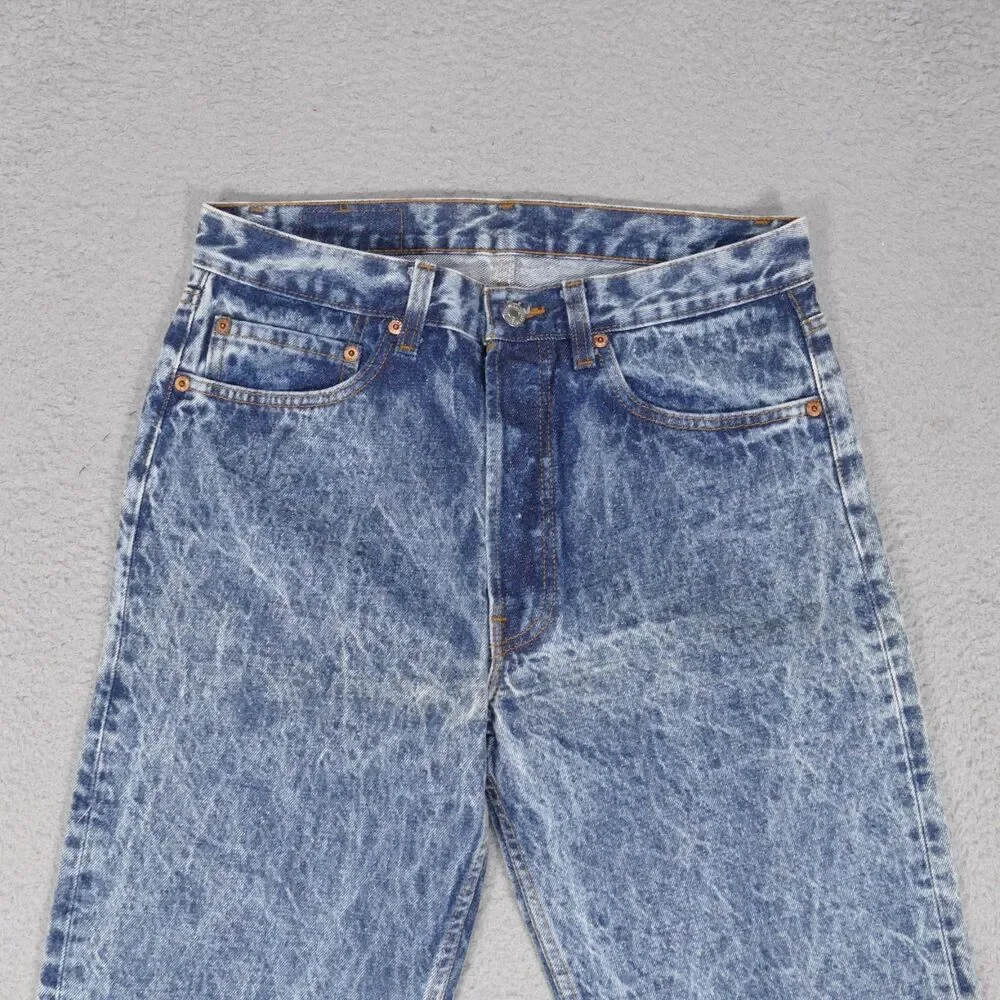 Vtg 80's Levi’s 501 Preshrunk Jeans USA Deadstock NWT 32x34 Button Fly Acid Wash