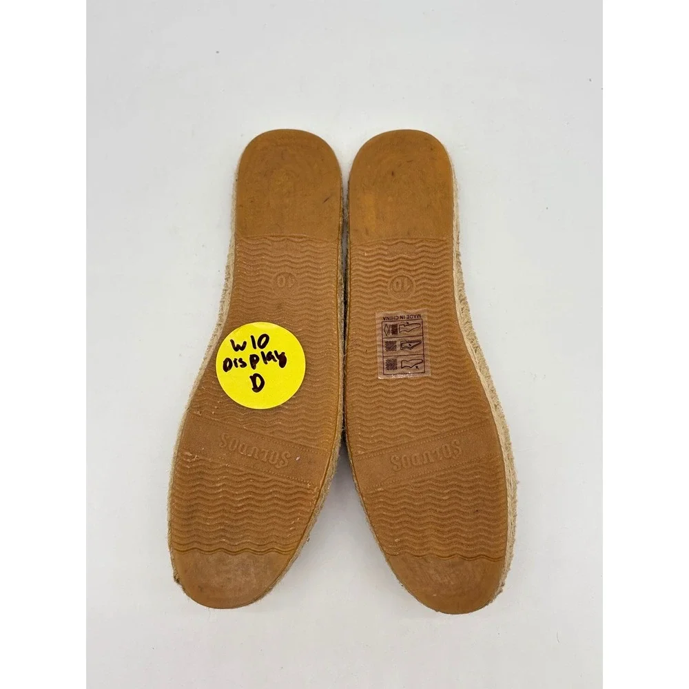 Soludos Lavender Embroidered Espadrille Mules Womens10 Tan Purple Floral SlipOn