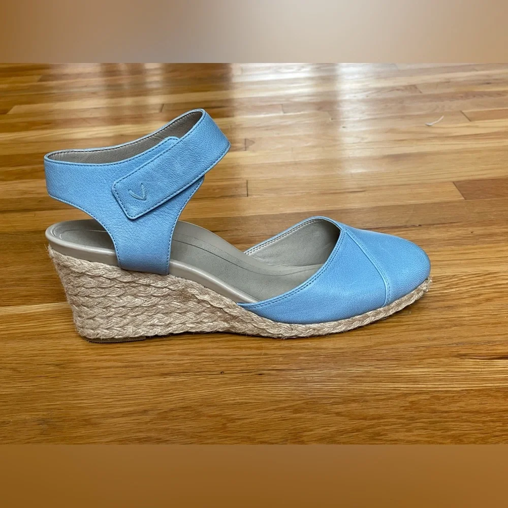 Vionic Blue Espadrille Wedge Sandals